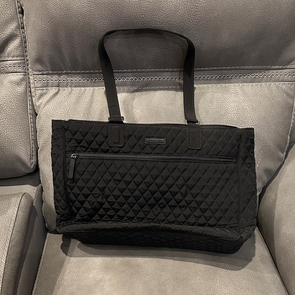 Vera Bradley Quilted Black Laptop Bag, black